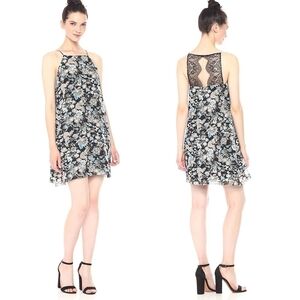 kensie Wild Garden Floral Lace Back Dress
